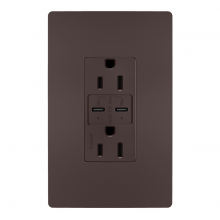 Legrand Radiant CA R26USBPDDBCC6 - radiant? 15A Tamper Resistant Ultra Fast PLUS Power Delivery USB Type C/C Outlet, Dark Bronze