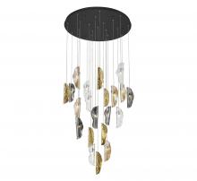 Lib & Co. CA 10167-024-02 - Sorrento, 21 Light Round LED Chandelier, Mixed with Copper Leaf, Black Canopy