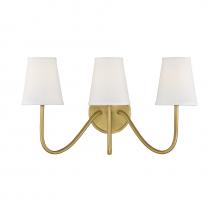 Savoy House Meridian CA M90056NB - 3-Light Wall Sconce in Natural Brass