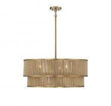 Savoy House Canada 7-1774-6-320 - Ashburn 6-Light Pendant in Warm Brass and Rope