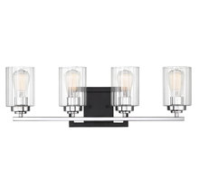 Savoy House Canada 8-2154-4-67 - Redmond 4-Light Bathroom Vanity Light in Matte Black with Polished Chrome Accents