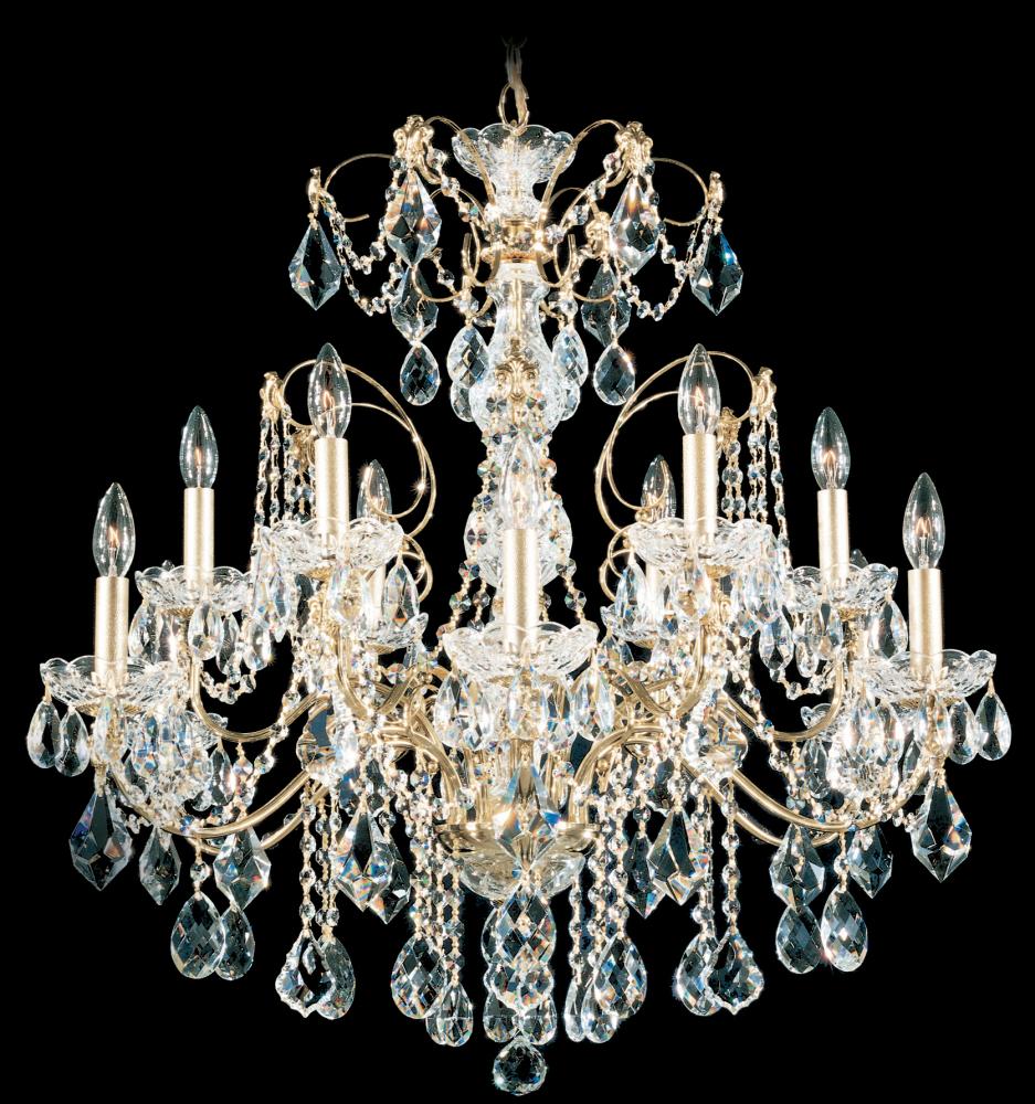 Century 12 Light 120V Chandelier in Aurelia with Clear Heritage Handcut Crystal
