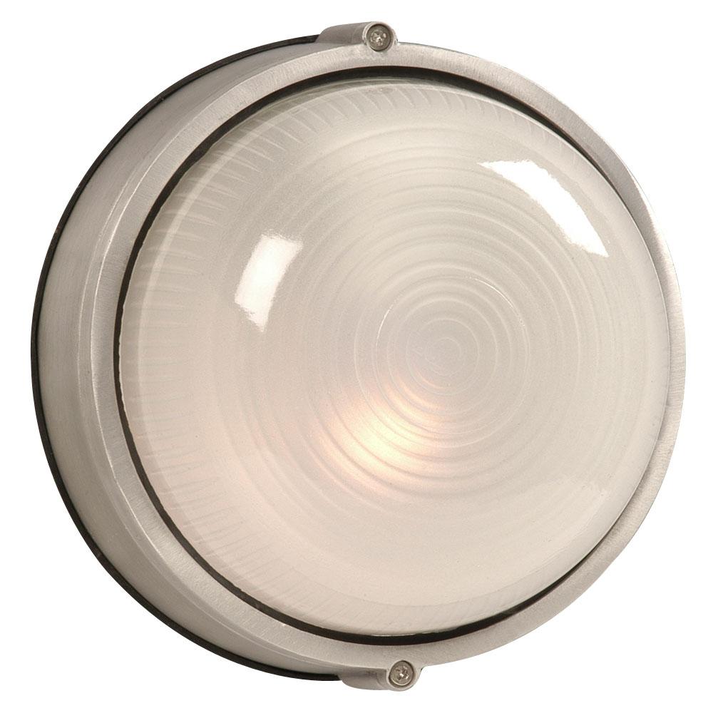LED Outdoor Cast Aluminum Marine Light - in Satin Aluminum finish with Frosted Glass (Wall or Ceilin