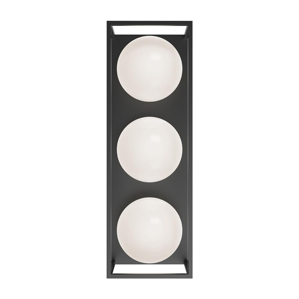 Amelia 19-in Black 3 Lights Exterior Wall Sconce