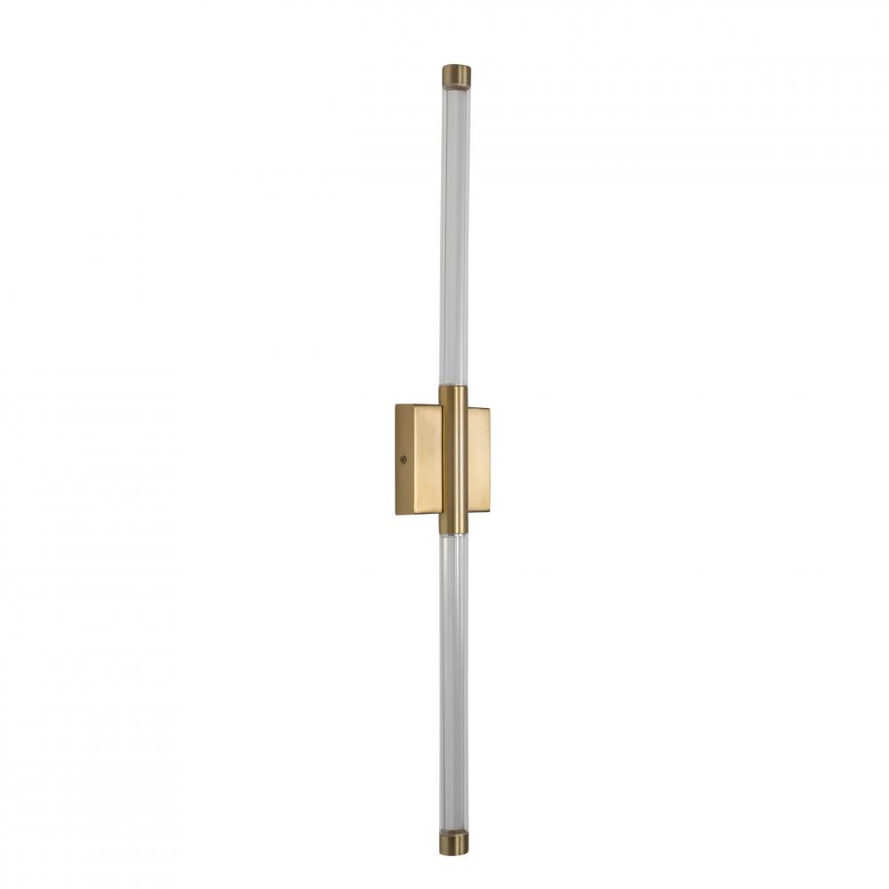 Saskia - LED 2 Light 31 1/2 Wall Sconce In Soft Gold with Clear Glass and Clear Acrylic